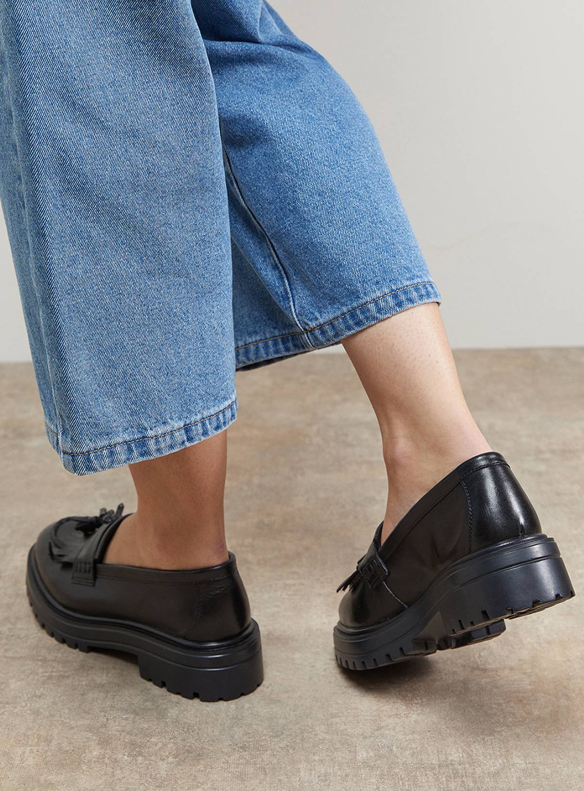 OASIS Brooker Leather Tassel Chunky Loafers 3 - Image 3