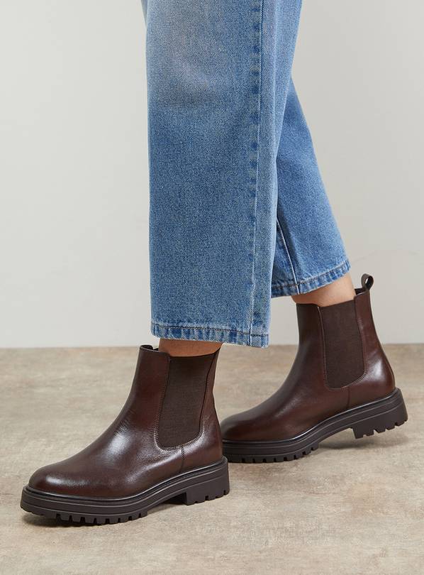 OASIS Lola Leather Chunky Chelsea Boots 7