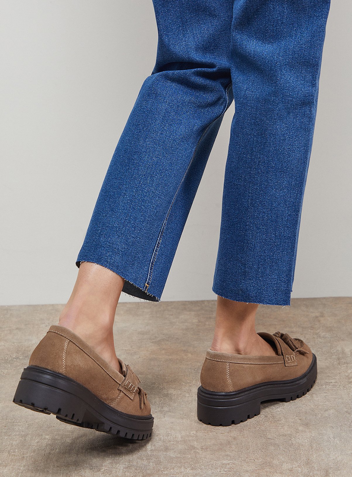 OASIS Brooker Suede Tassel Chunky Loafers 5 - Image 3 thumbnail