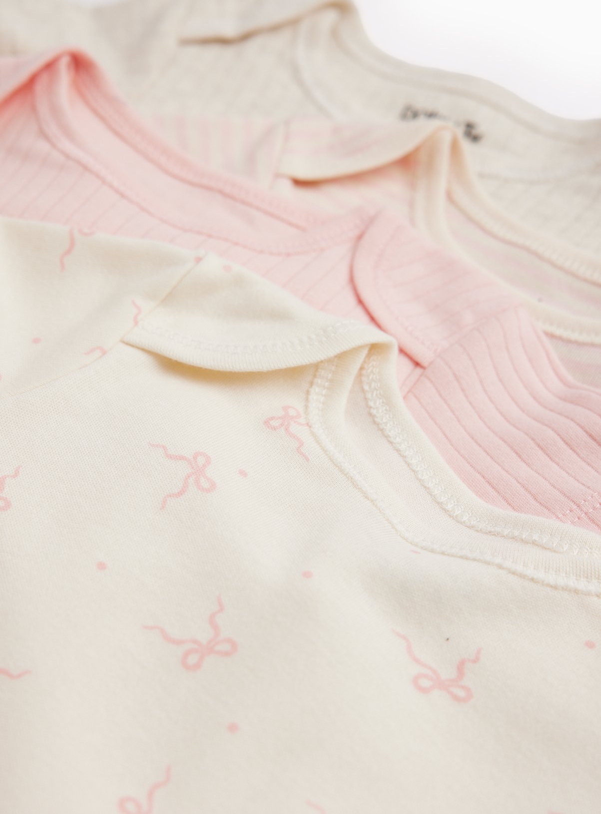 Bow Print Short Sleeve Bodysuits 7 Pack 9-12 months - Image 2 thumbnail