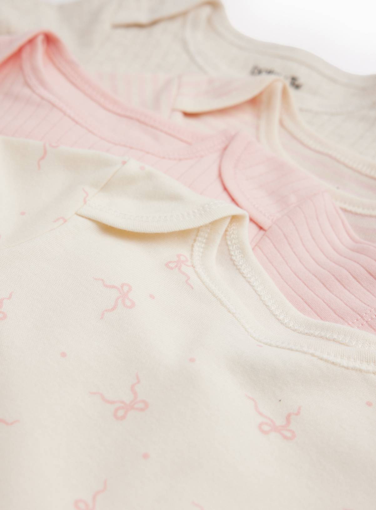 Bow Print Short Sleeve Bodysuits 7 Pack 9-12 months - Image 2