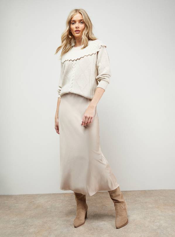 OASIS Bias Cut Satin Midi Skirt 14