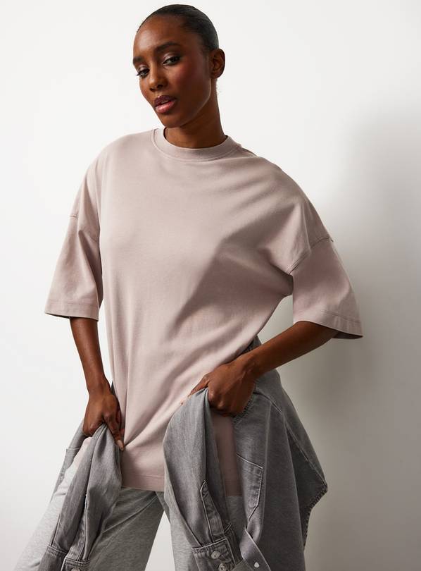 Taupe Luxury Washed Oversized T-Shirt XL