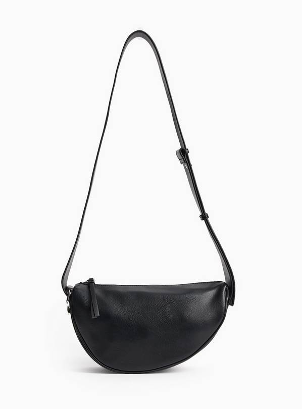 Black PU Moon Crossbody Bag One Size