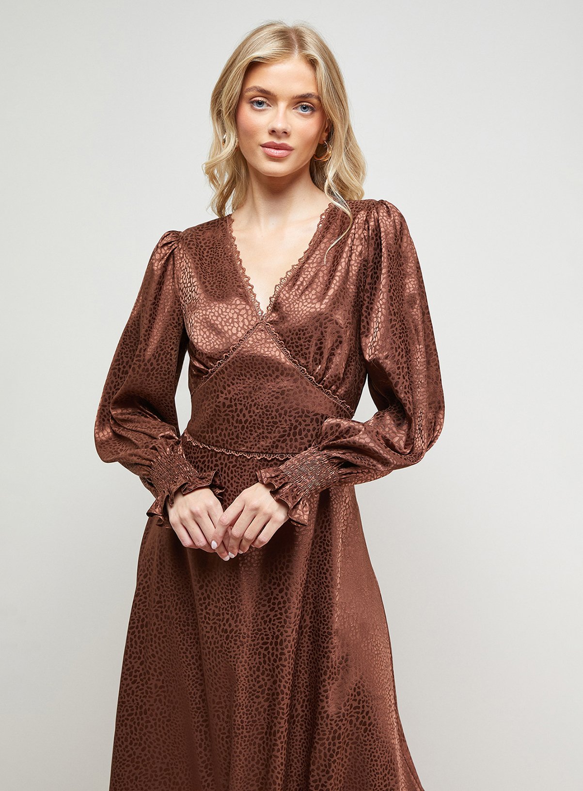 OASIS Jacquard Satin Midi Dress 6 - Image 2 thumbnail