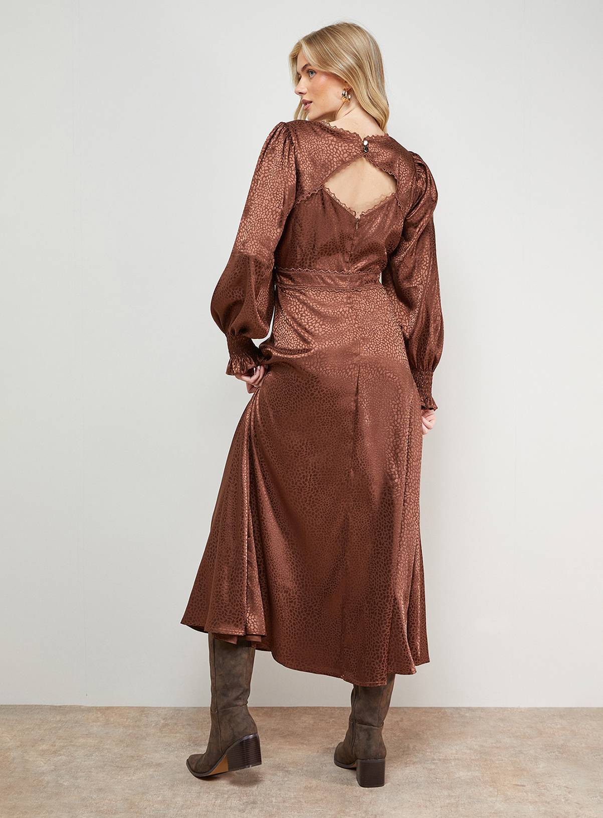 OASIS Jacquard Satin Midi Dress 6 - Image 3