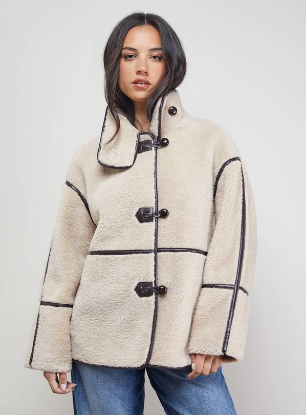 OASIS Funnel Neck Shearling Coat 14