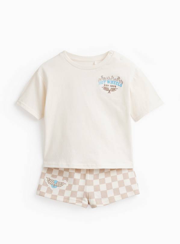 White Hot Wheels T-Shirt & Shorts Set 2-3 years