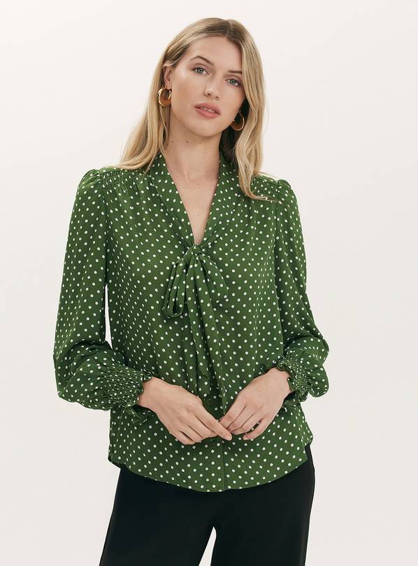FINERY Mavis Blouse  Green Spot 14