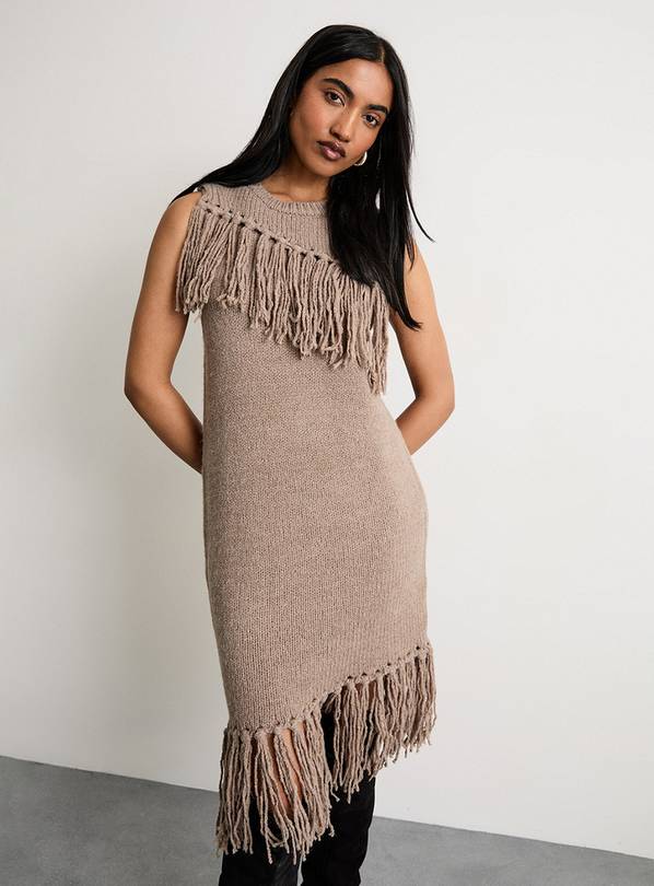 WAREHOUSE Fringe Column Mini Dress M
