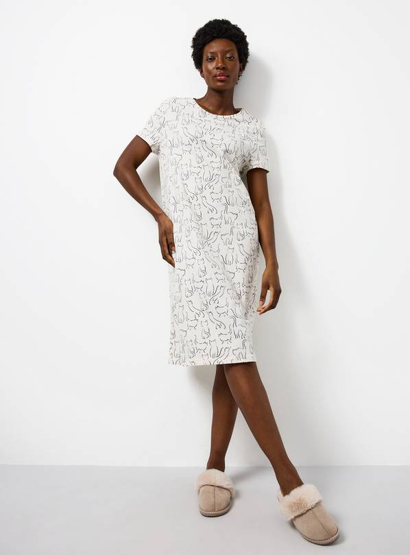 Pink Cat Print Core Sleep Tee L