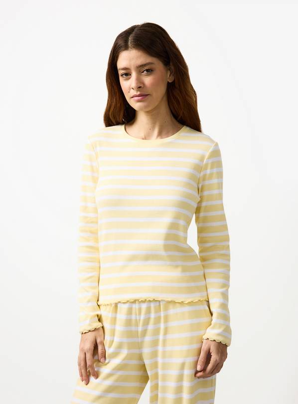 Yellow Striped Ribbed Co-ord Pyjama Top XL