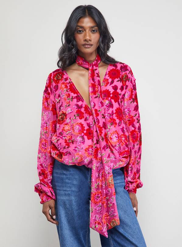 WAREHOUSE Devore Wrap Blouse 16