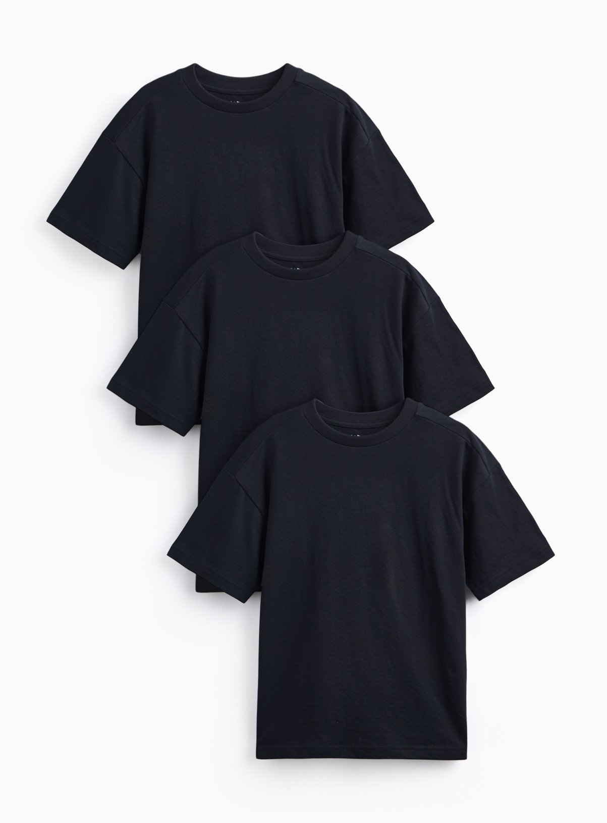 Black Super Oversized T-Shirts 3 Pack 7 years - Image 1 thumbnail