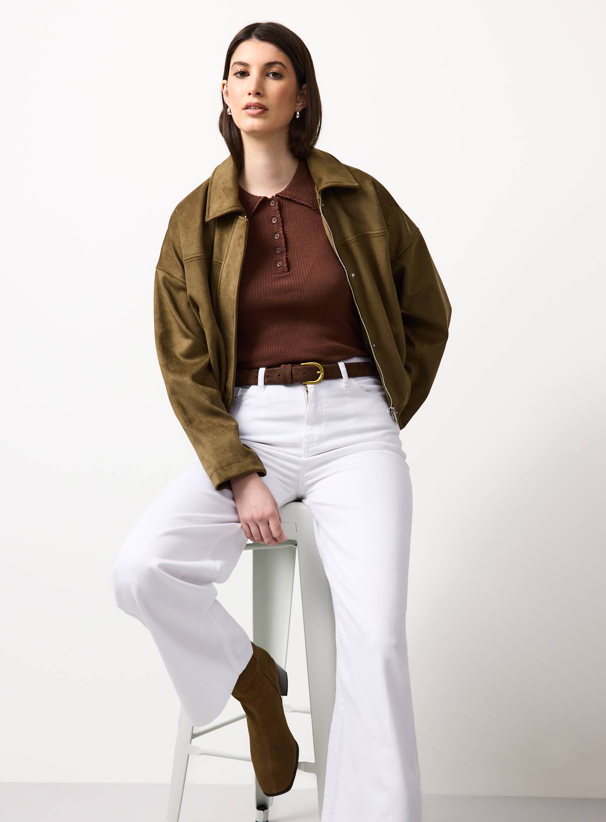 Brown Tipped Detail Collar Jumper 8 - Image 2