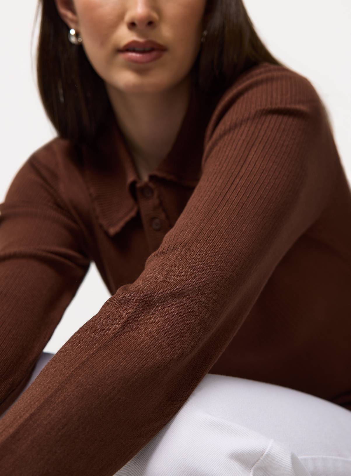 Brown Tipped Detail Collar Jumper 8 - Image 3