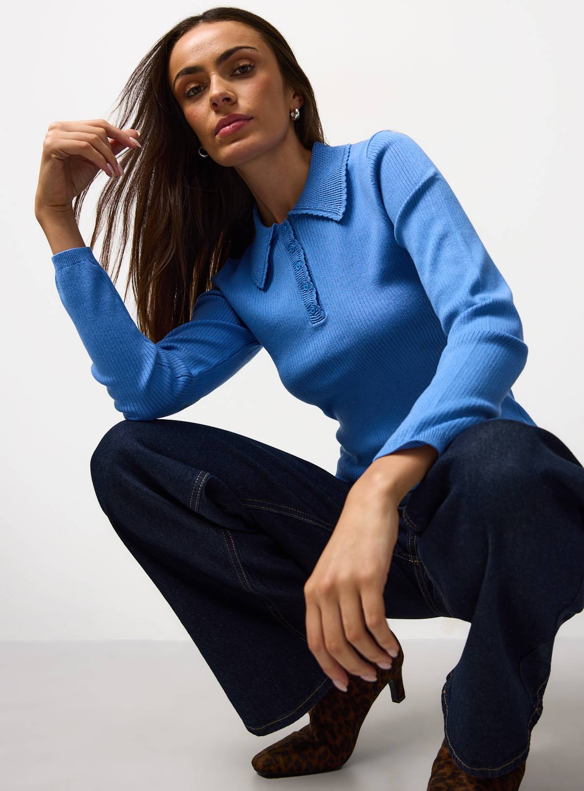 Blue Tipped Detail Collar Jumper 6 - Image 2