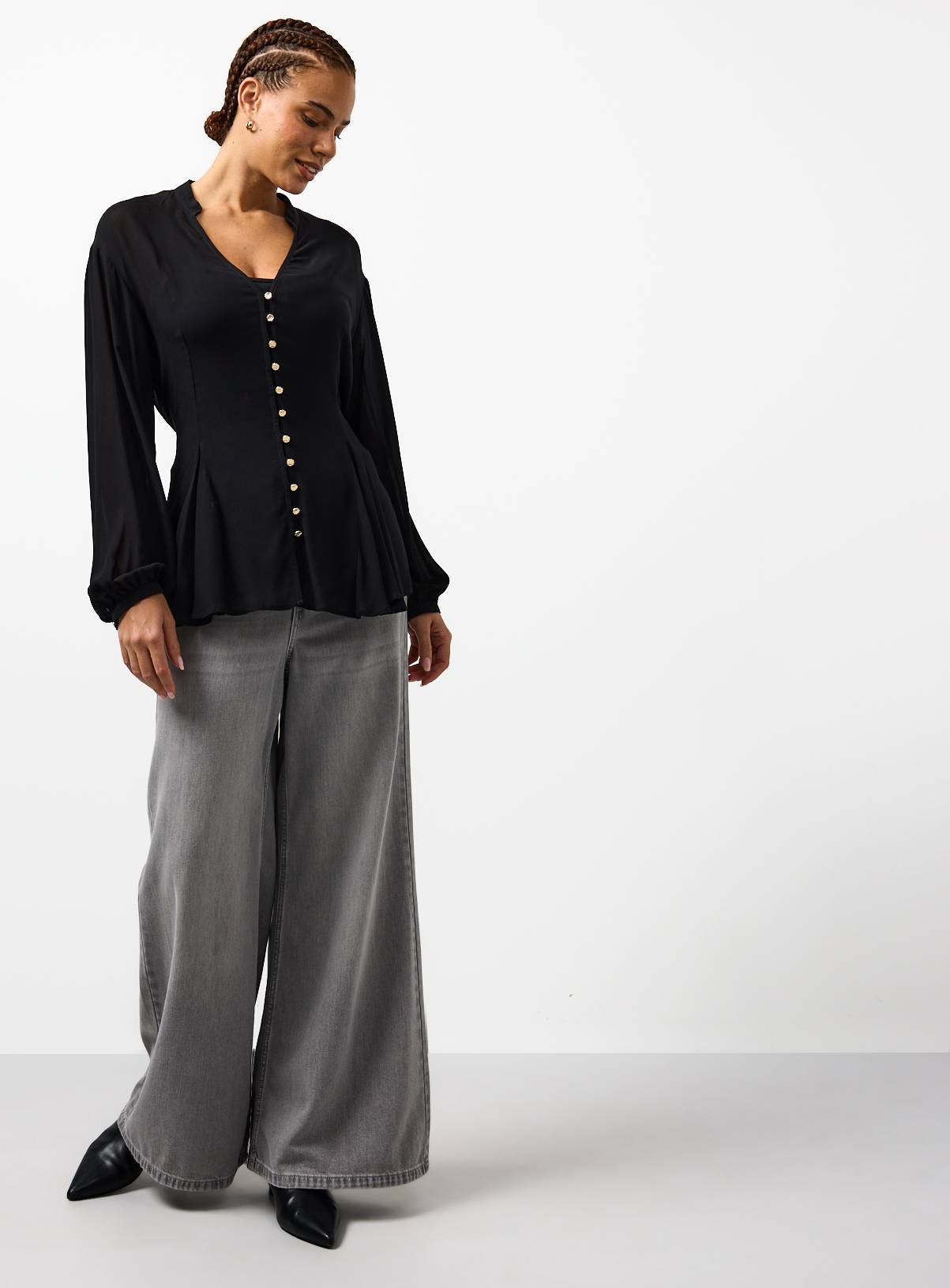 Black Tie Waist Blouse 12 - Image 2