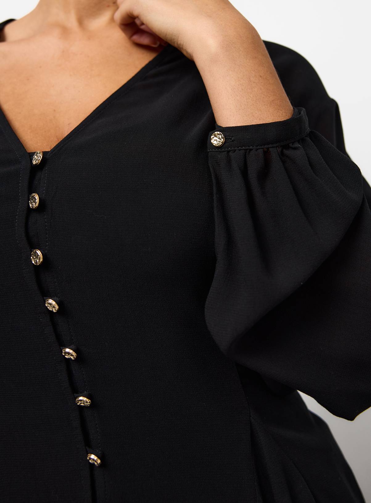 Black Tie Waist Blouse 12 - Image 3