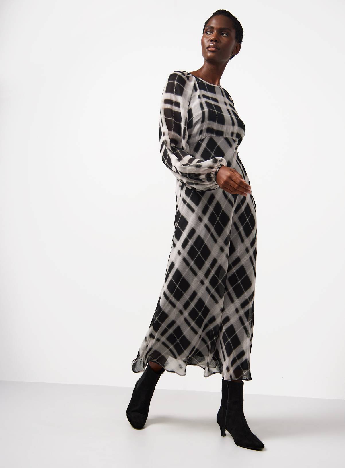 Mono Check Midaxi Tea Dress 18 - Image 1