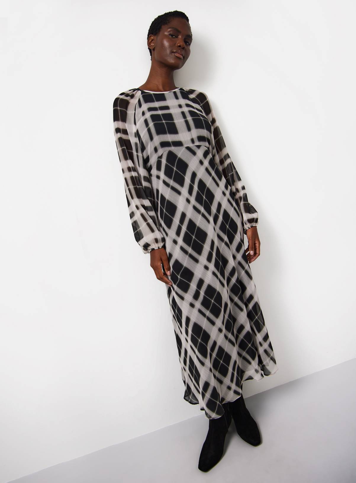 Mono Check Midaxi Tea Dress 18 - Image 3
