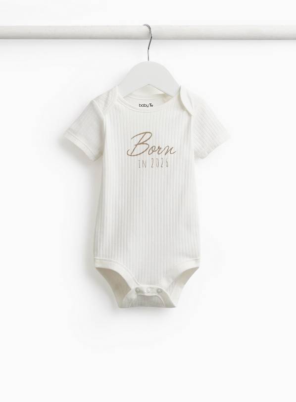White Born In 2026 Bodysuit Up to 1 mth