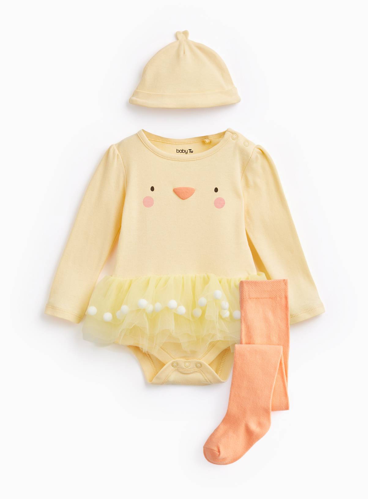 Easter Chick Bodysuit & Tights 3-Piece Set 3-6 months - Image 1
