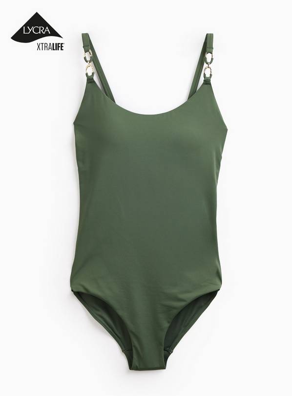 Khaki Gold Fastening Swimsuit 24