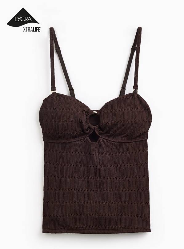 Black Ring Detail Bandeau Tankini Top 16