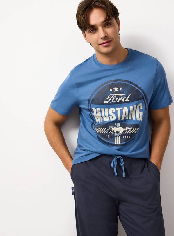 Blue Mustang Print Pyjama Set S
