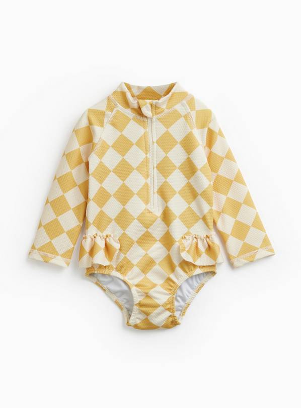 Yellow Harlequin Print Rash Bodysuit 6-9 months