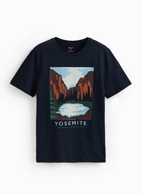 Navy Yosemite Graphic Print Regular Fit T-Shirt M