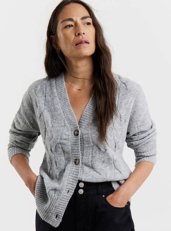 JD WILLIAMS Sponge Cable V Neck Cardigan 28-30
