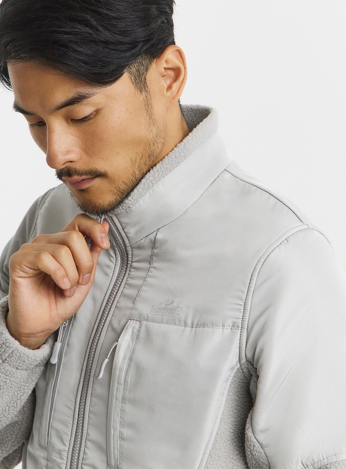 Men's Grey SNOWDONIA Nylon Mix Fleece