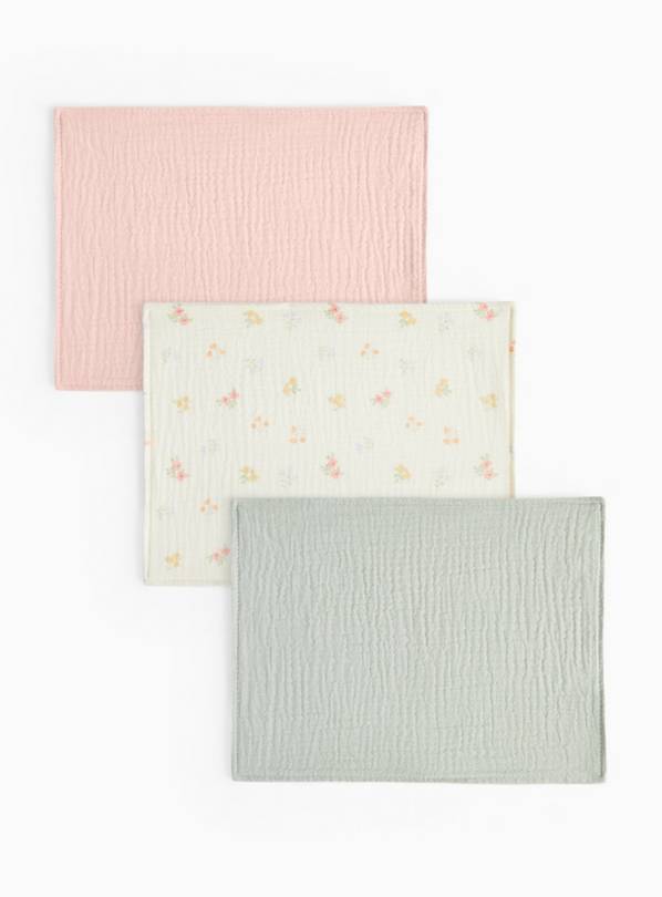 Floral Muslin Cloths 3 Pack One Size