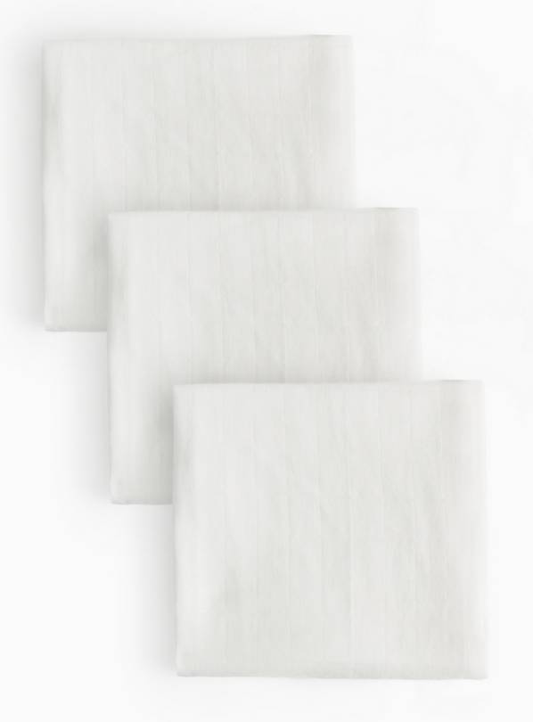 White Muslin Cloths 3 Pack One Size