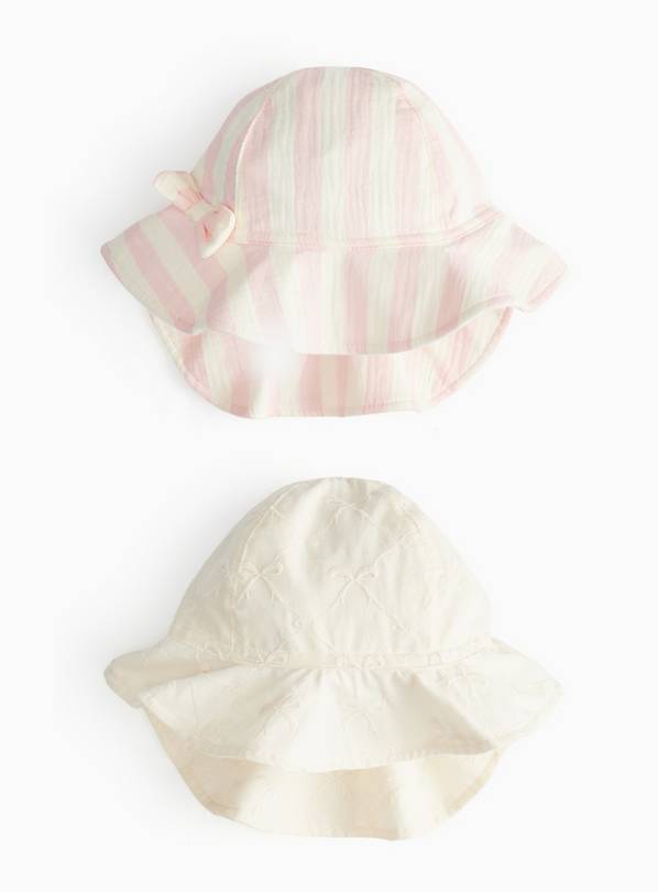 Bow Themed Sun Hats 2 Pack 1-2 years