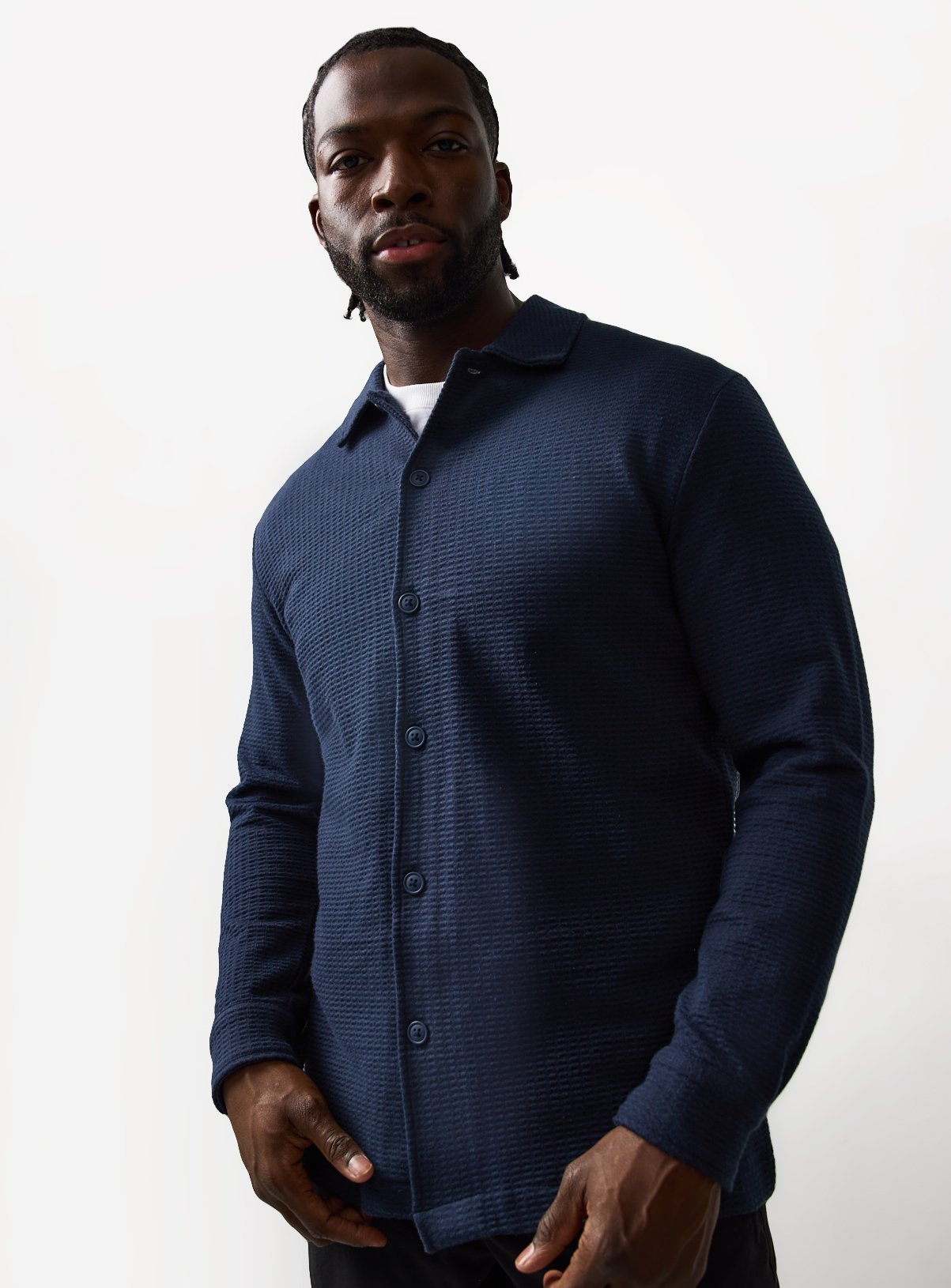 Navy Jersey Long Sleeve Shirt XXXXL - Image 1 thumbnail