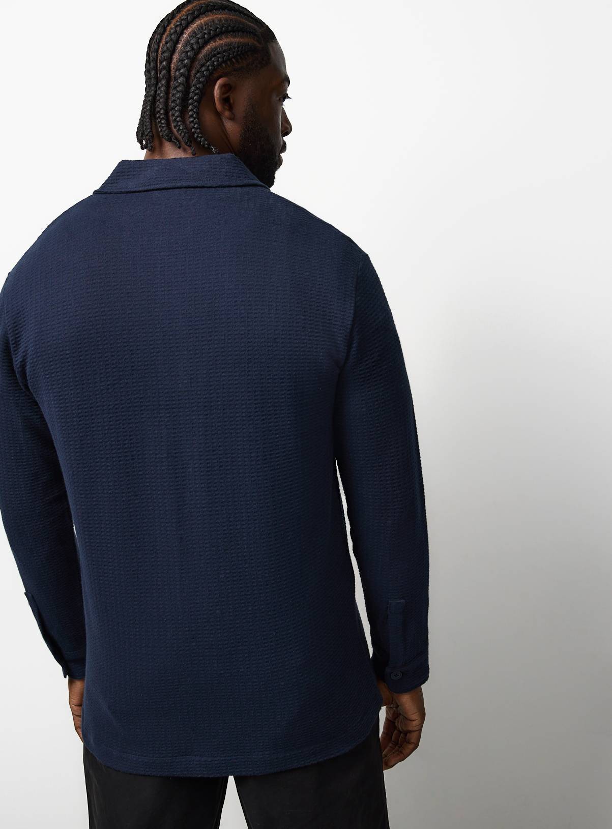 Navy Jersey Long Sleeve Shirt XXXXL - Image 5