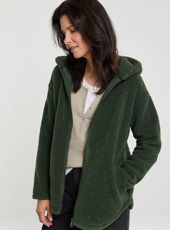 JD WILLIAMS Borg Longline Zip Through Hoodie 26