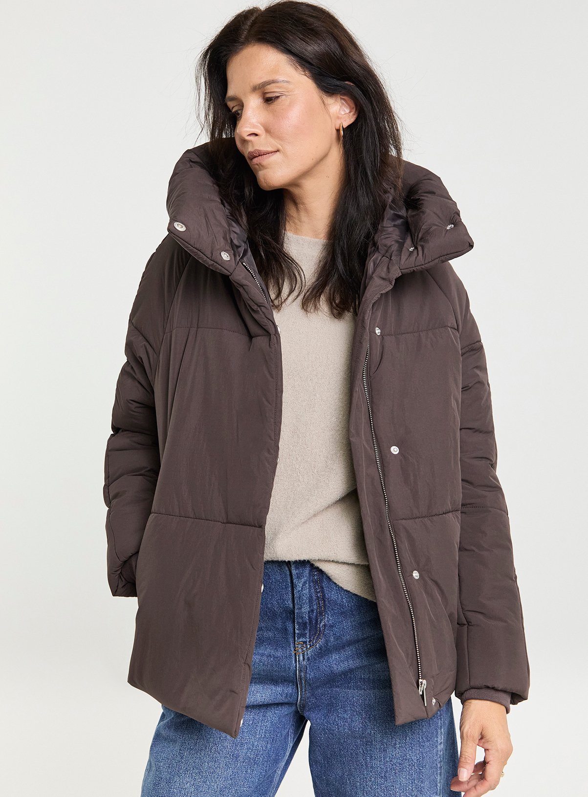 Brown JD WILLIAMS Chocolate Puffer Coat