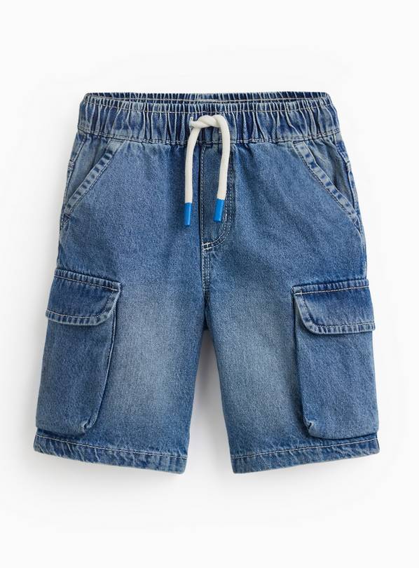 Blue Denim Cargo Shorts 1-2 years