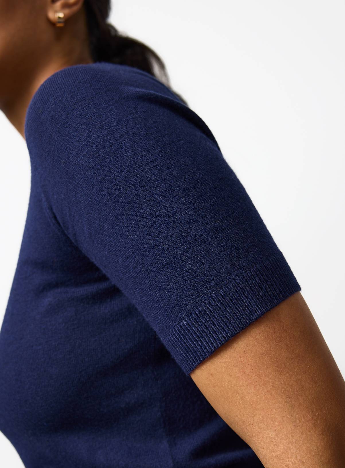 Navy Soft Touch Short Sleeve Jumper 18 - Image 3