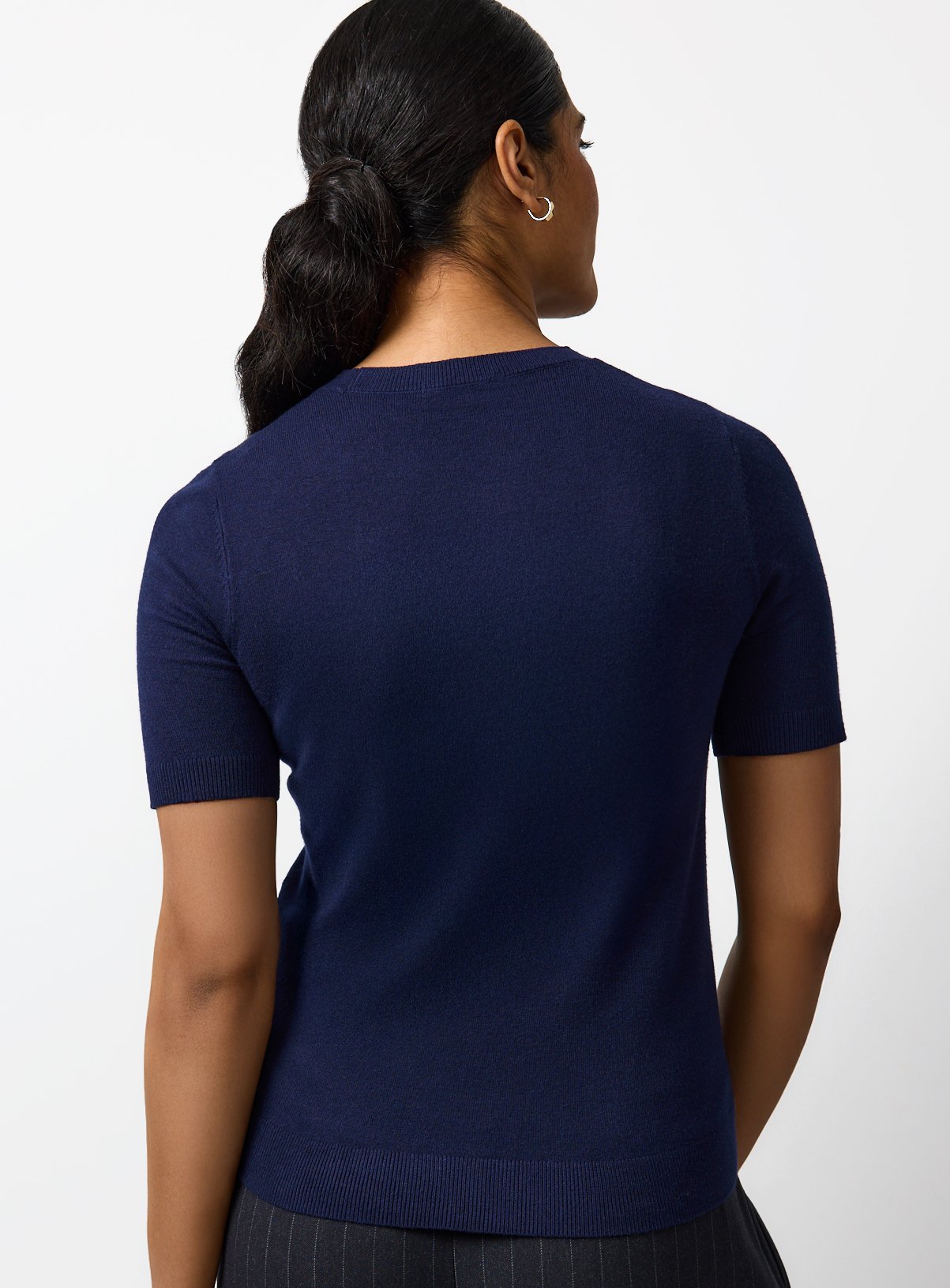 Navy Soft Touch Short Sleeve Jumper 18 - Image 4 thumbnail