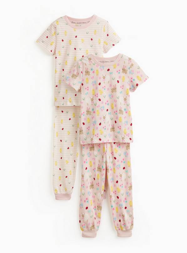 Pink Spring Animal Print Pyjama Sets 2 Pack 1-2 years