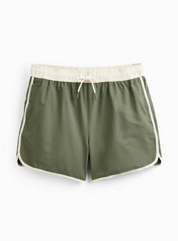 Khaki Vintage Sport Piping Swim Shorts XXXL