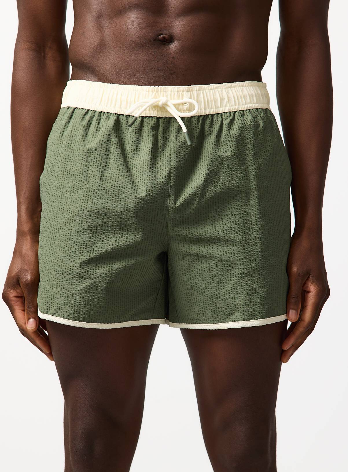 Khaki Vintage Sport Piping Swim Shorts XXL - Image 1