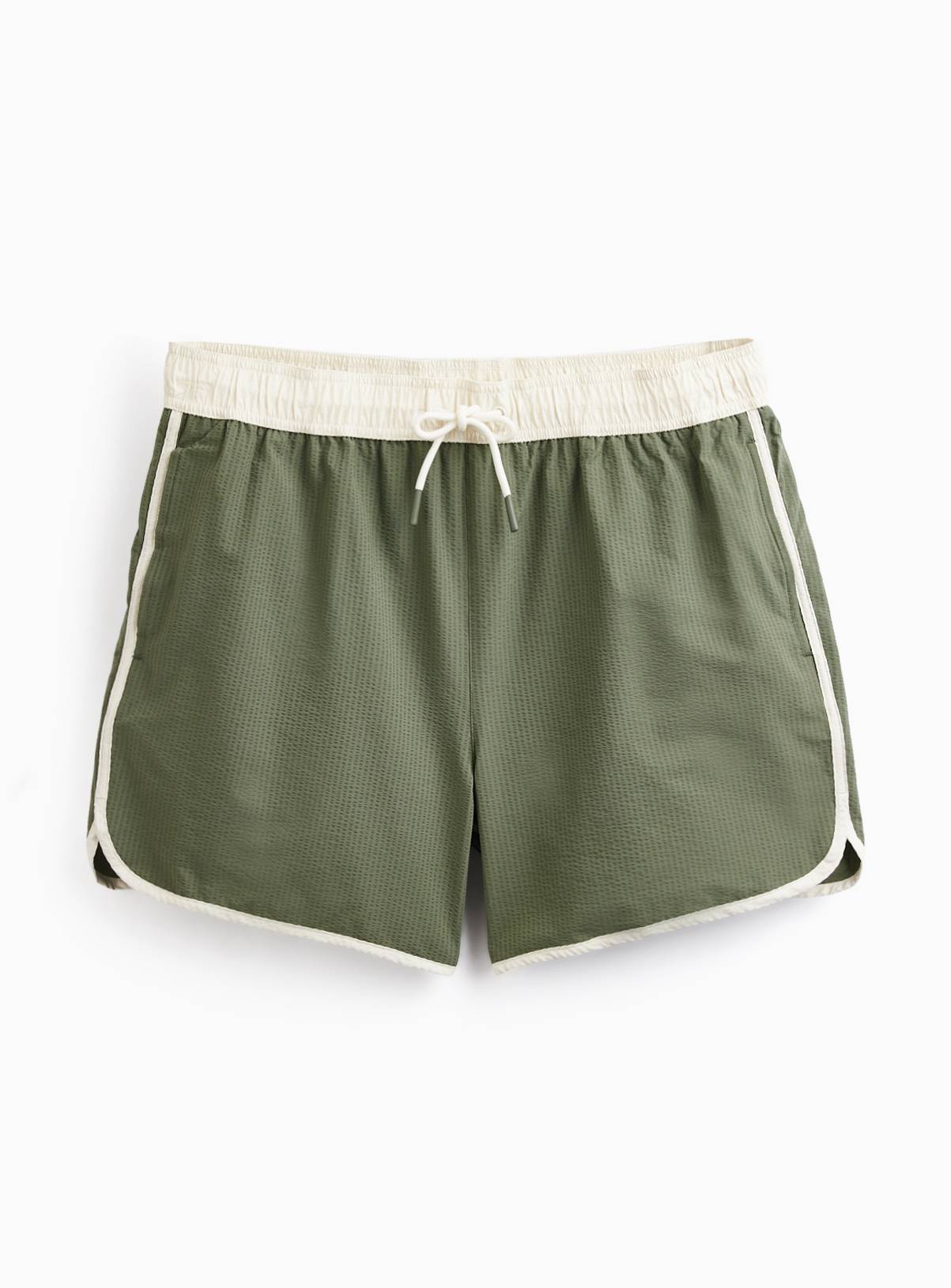 Khaki Vintage Sport Piping Swim Shorts XXL - Image 2