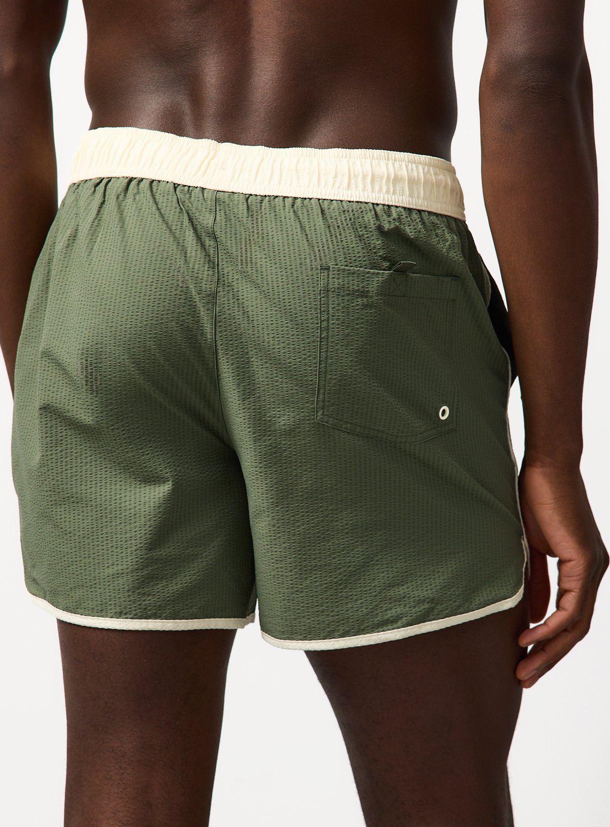 Khaki Vintage Sport Piping Swim Shorts XXL - Image 4 thumbnail