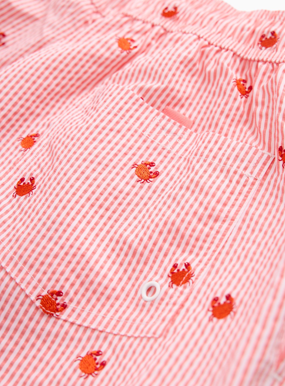 Mini Me Orange Stripe Crab Print Seersucker Swim Shorts XXXL - Image 3 thumbnail